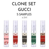 Verzendfoto van five parfummonsters in de Parfumsample Set Gucci Clone